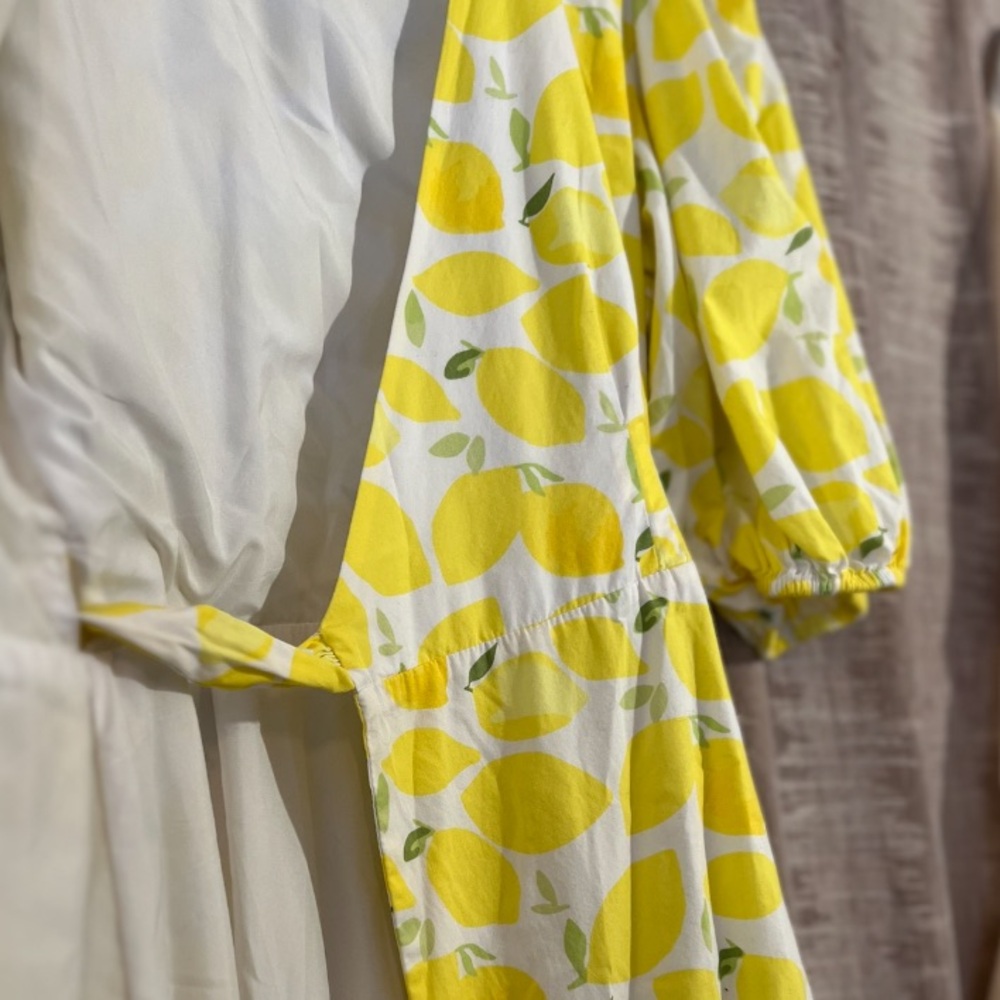 Anthropologie Hutch Lemon Print Wrap Midi Dress, NEW - Picture 12 of 14